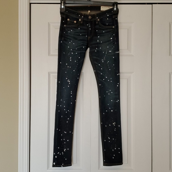 rag & bone | Jeans | Rag And Bone Paint Splattered Skinny Jeans Size 24 ...